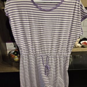 Purple Striped Women's Dress